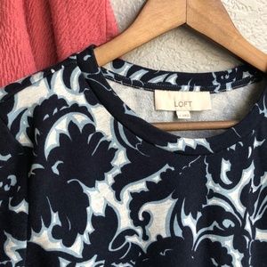 LOFT Blue Floral Sweatshirt
